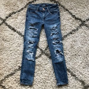 American Eagle Distressed Jegging Ankle Jeans